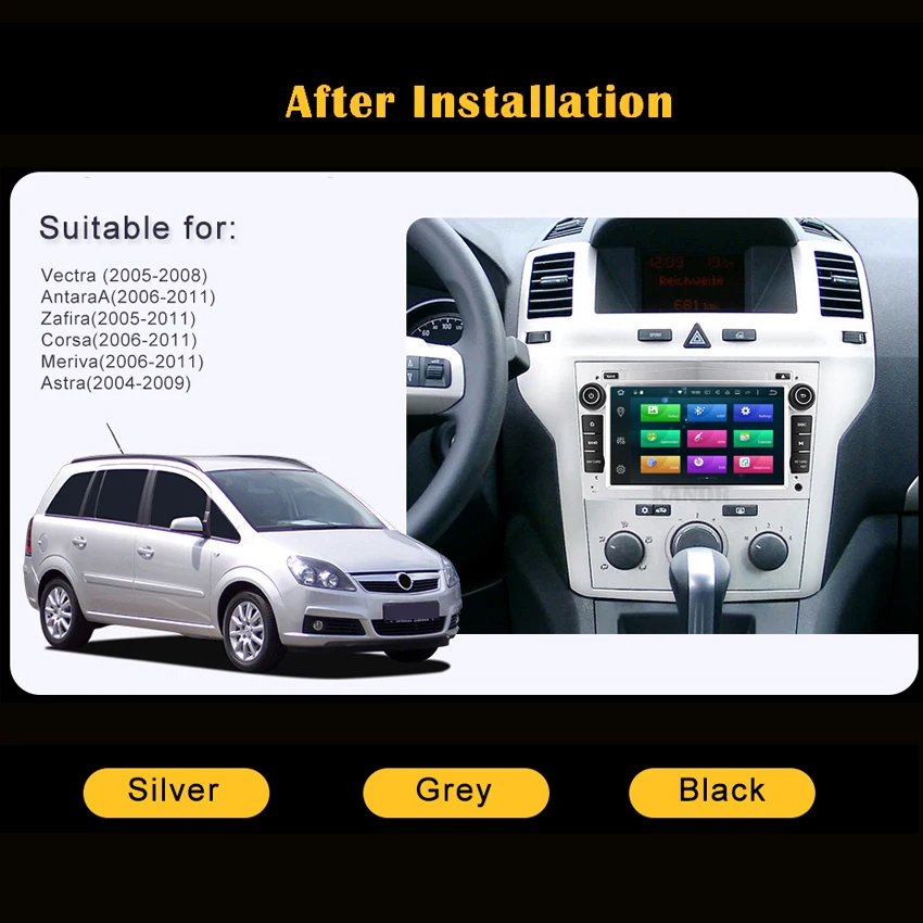 Tanie KANOR IPS DSP 4GB Android 9.0 2 DIN nawigacja samochodowa gps dla opla Vauxhall Astra H Vectra Antara Zafira Corsa Vivaro Meriva Veda odtwarzacz DVD