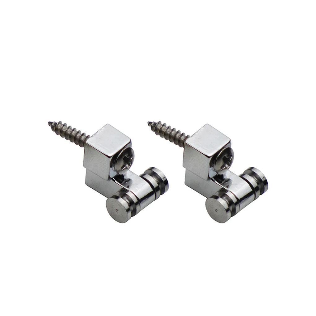 FLEOR 2PCS Metall Gitarre Roller Saiten Bäume Halterungen mit Schrauben, Chrom/Schwarz – Detail 4