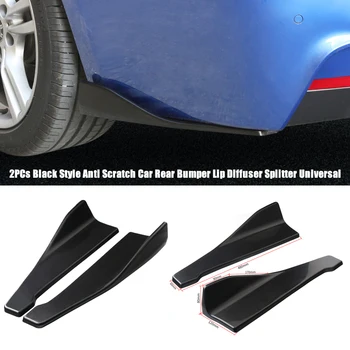 

Universal 2PCs Anti Scratch Car Rear Bumper Lip Diffuser Splitter Black For Tesla Model 3 Bmw E46 E90 Ford Focus 2 Volkswagen