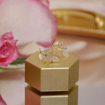 

AAA+ Cubic Zirconia Gold Color Fashion Women Multicolor CZ Leaf Jewelry