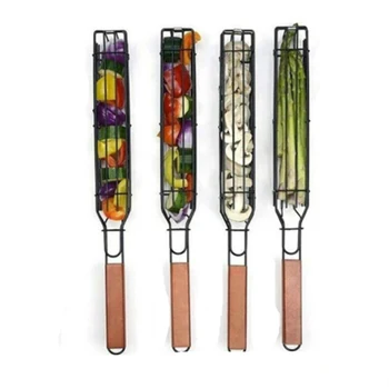 Cestino per griglia per barbecue portatile Cestino per griglia per barbecue antiaderente in acciaio inossidabile Utensili da cucina in rete Accessori da cucina 1