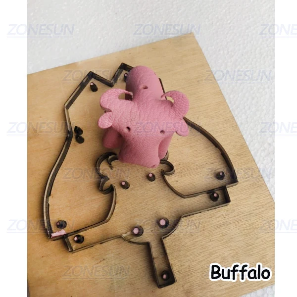 ZONESUN пользовательские кожаные высечки для ручной работы животных брелок стеклянный брелок для ключей висячие украшения резка кликер высечки стальная высечка - Цвет: Buffalo