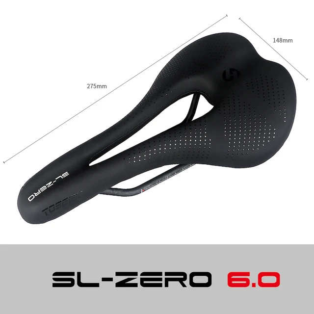 TOSEEK SL-ZERO Bicycle Carbon Saddle 7x7mm Carbon Bow Mountain Road Bike EVA Bicycle Seat 140g Ultralight Cycling Bicycle Parts ZERO-6.0