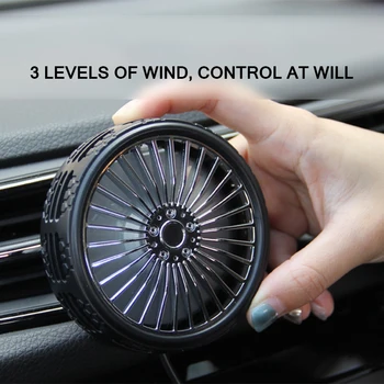 

TIOODRE Car USB Fan Car Air Conditioner Fan Adjustable Wind Speeds Auto Powerful Car Cooling Air Fan With Colorful LED Light