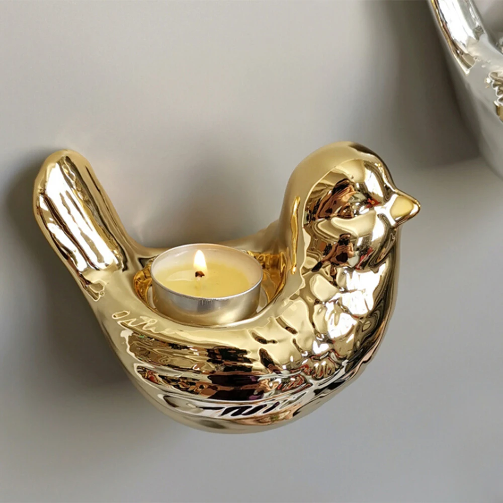 

Ceramic Wall Hanging Bird Design Candle Holder Home Decoration Candlestick Table Centerpiece Candle Stand for Wedding Party No4