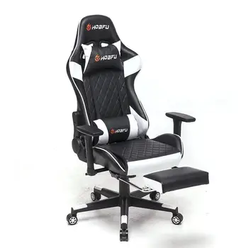 

Computer Chair Gaming Chair Home Office Chair Can Be Raised And Lowered With Armrests Wheels Reclining Chair Black White