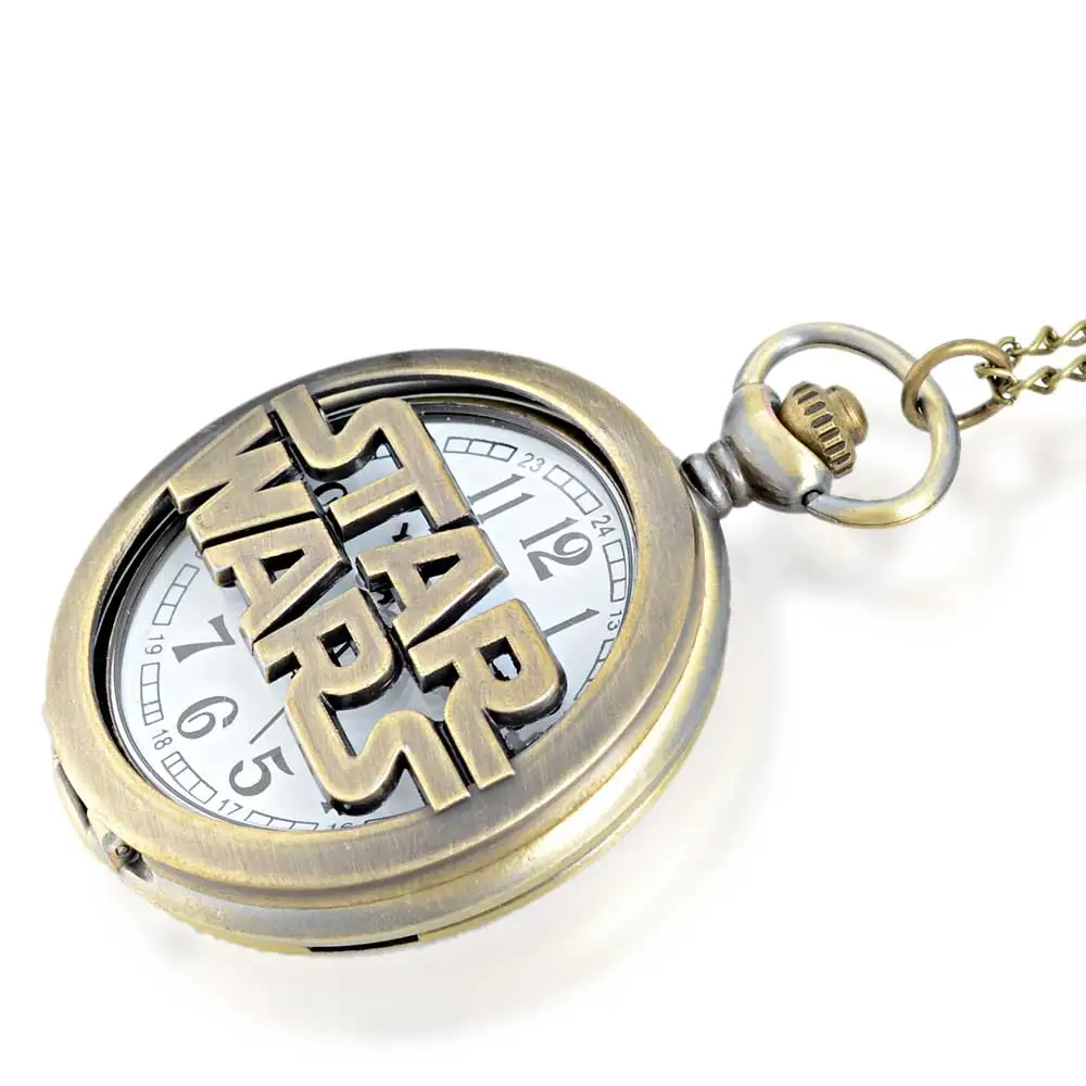 Новые поступления бронзовые Звездные войны полые кварцевые карманные часы винтажные мужские и женские кулон ожерелье подарок