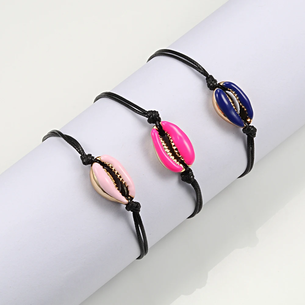 Colorful Cowrie Shell Jewelry Bracelets Charm for Women Child Boho