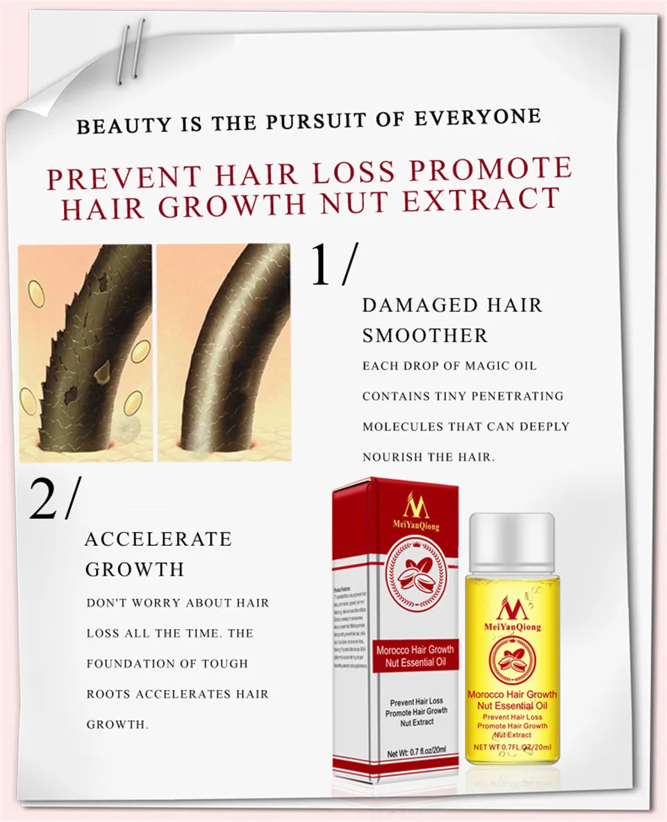 MeiYanQiong Fast Powerful Hair Growth Essence Hair Loss Products Essential Oil Treatment Preventing Hair Loss Hair Care 20ml