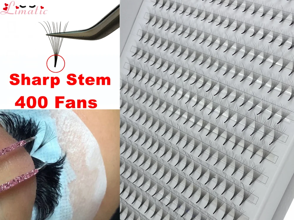 

9D 10D Premade Fans Lashes 20 Lines 400Fans Individual Soft Russian Volume Fan 8-15mm Eyelash Professional Grafting Korea PBT