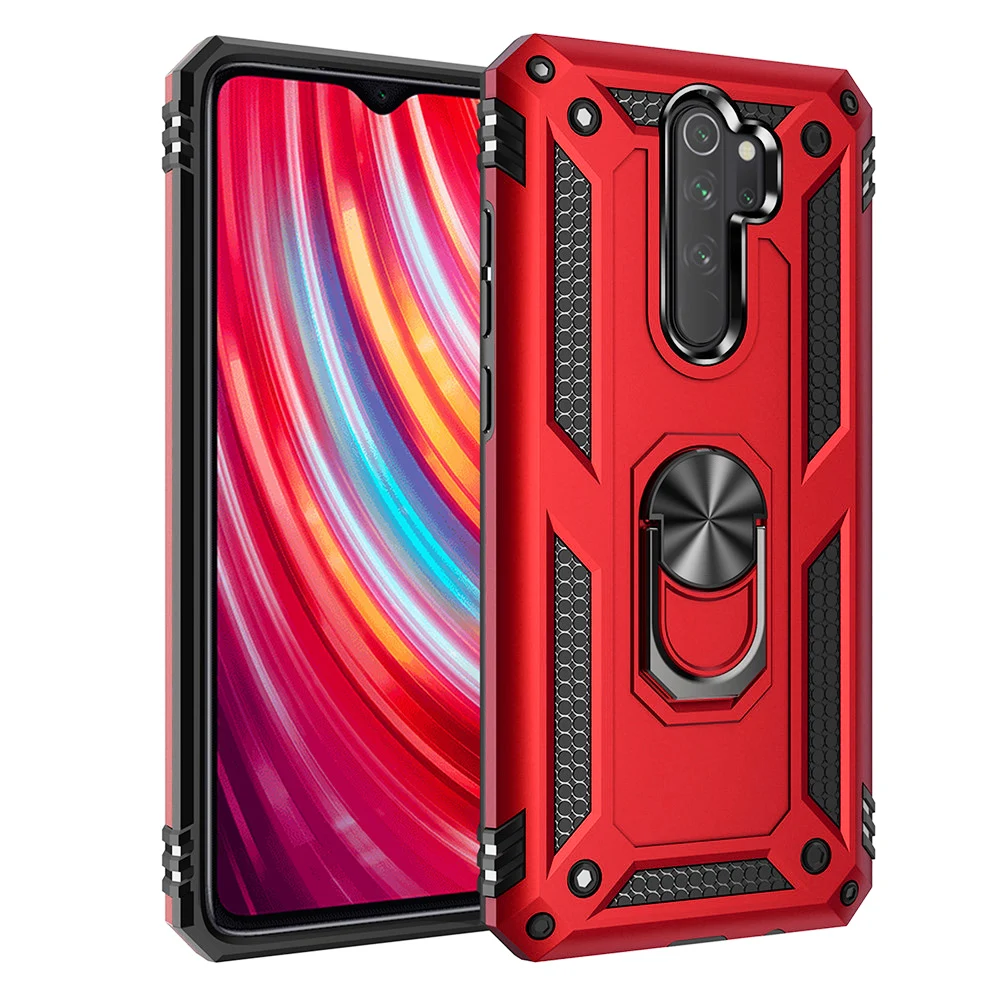 Для Red mi Note 8 Pro Чехол Броня автомобильное магнитное крепление чехол для Xiaomi mi Note 9, 10 лет, A3 Lite 9T CC9 CC9e Red mi Note 7 8 K20 Pro 7A 8A чехол - Цвет: Красный