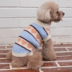 Striped Dog Sweater Pullover Love Heart Pet Sweatshirt for Small Dogs Cats Kitten Puppy Lovely Coat Jacket Clothing
