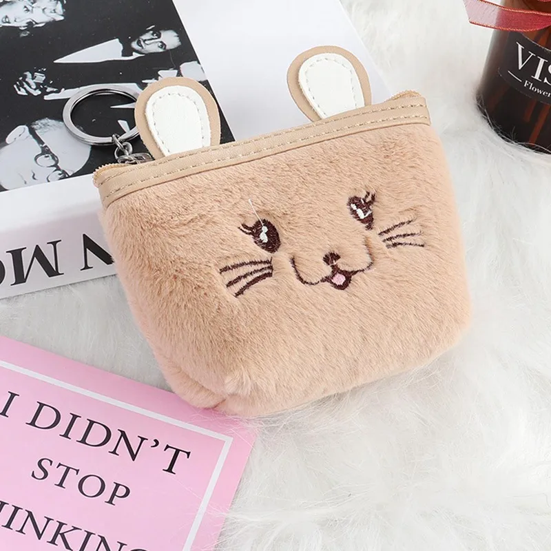 Kawaii животные монета с мышью кошельки держатель сумка на молнии Дети Женщины мальчик девочка детская мягкая сумка подарок мини плюшевые кошельки для денег