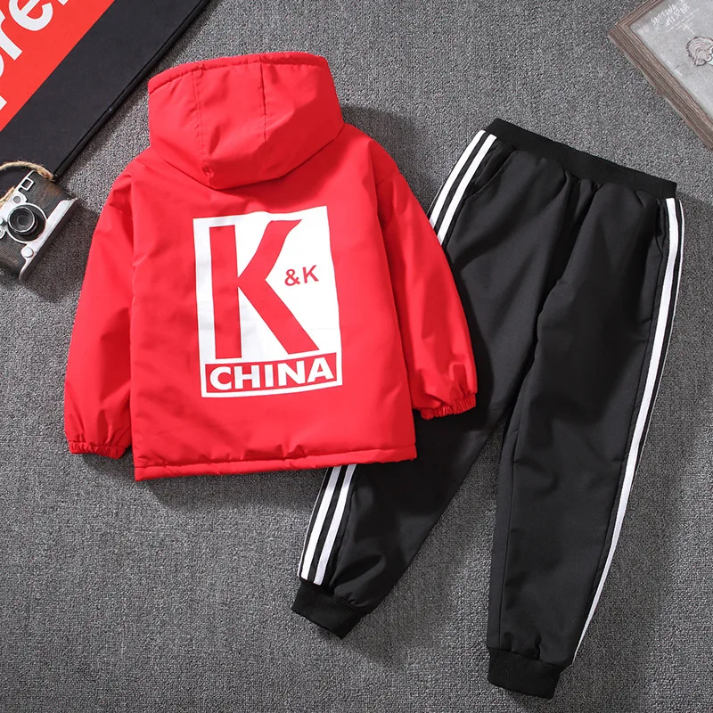 

CHILDREN'S Suit Autumn Sports 2019 New Style chao er BOY'S Brushed And Thick Boy Winter Winter Kids Children