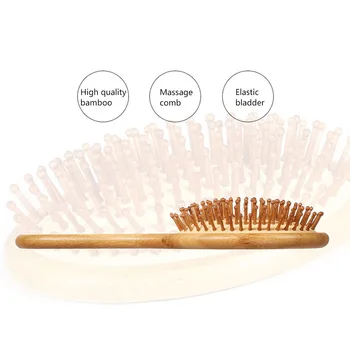

Hair Tools Natural Bamboo Hair Brush Wood Bamboo Bristles Pin Massage comb Improve Hair Growth Prevent Hair Loss Dandruff Scalp
