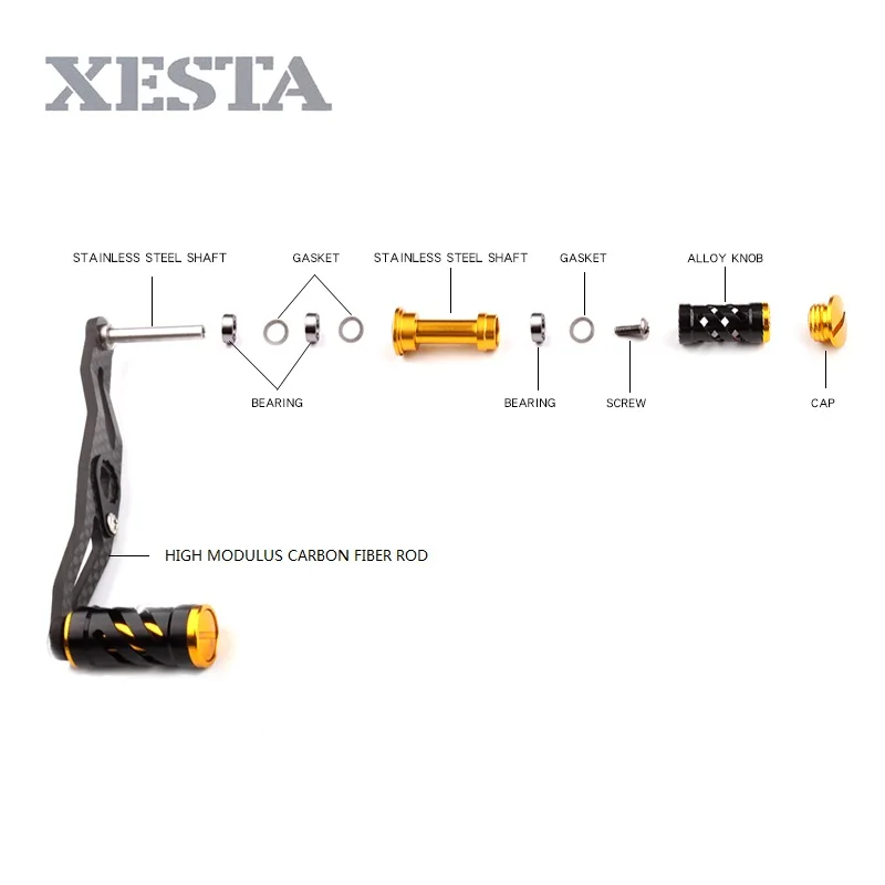 XESTA рыболовная ручка катушки Спиннинга 8*5 мм подходит для daiwa катушки ручка из двойного сплава углеродная Удочка из нержавеющей стали вал катушка рыболовные аксессуары