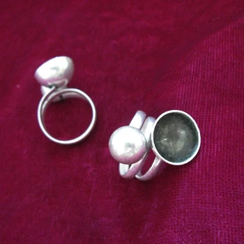 

ETHNIC STYLE MIAO SILVER JEWELRY DIY RING MIAO EMBROIDERY ACCESSORIES WITH EMBROIDERY PIECE RING