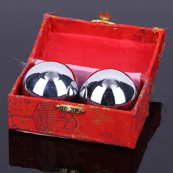 

2pcs/set Fitness Handball Electroplating Metal Message Baoding Ball Elderly Stress Relaxation Supplies