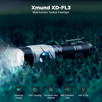 

Xmund XD-FL3 4 XP G 4Modes 1500Lumens Micro USB Rechargeable IPX-6 Charging Indicator Mini Flashlight 18650 Tube Torch Portable