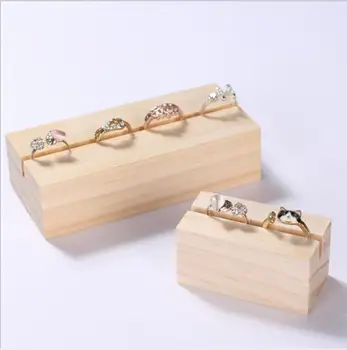 

New Fashion Long Solid Wood Ring Earrings Display Tray Jewelry Display Tray Jewelry Display Holder Ring Display Rack 2pcs/1set