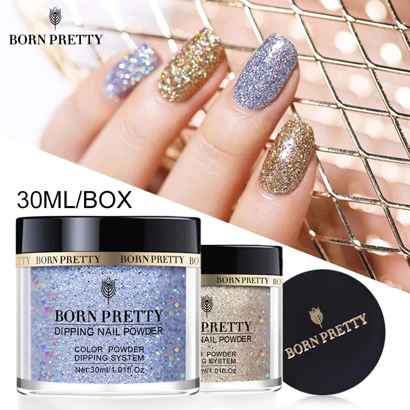 BORN PRETTY 30 мл Dip порошок для ногтей натуральный сухой голографический Сияющий