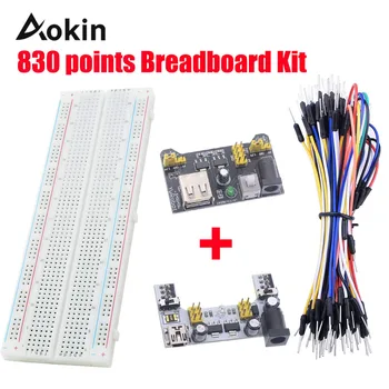 

for Arduino Starter Kits 830 MB-102 Tie Points Solderless Breadboard + 3.3V 5V Power Supply Module + 65pcs Jumper Cables Solderl