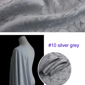 Тяжелый шелк материал лотоса жаккард шелковая ткань для платьев рубашки шелк вискоза - Цвет: 10 silver grey