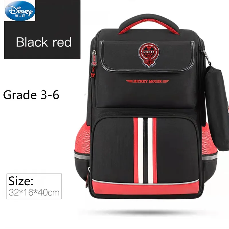 Disney Mickey Minnie School Bag For Boy Girl Primary Student Shoulder Orthopedic Backpack Grade 1-6 Large Capacity Gifts Mochila