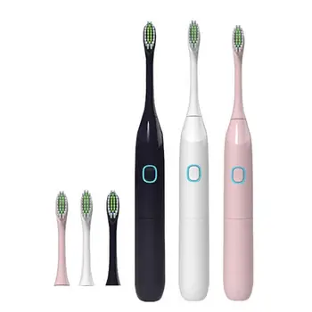 

Portable Adult Children Travel Sonic Electric Toothbrush with 2 Replacement Brush Head Lazy Whitening Couple Toothbrush