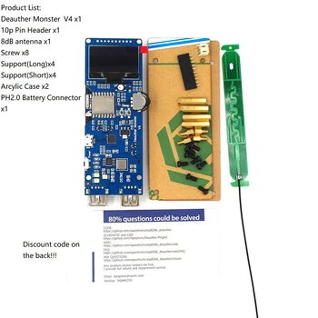 

DSTIKE Deauther Monster V4 Development Board Home Tool Network Rechargeable Battery LED Indicator Integrated Charging Durable