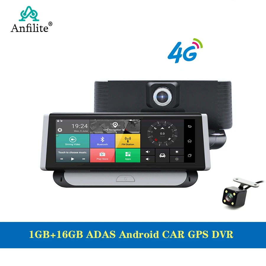 Автомобильная камера Anfilite 4G GPS 8 дюймов Android 5 1 автомобильные видеорегистраторы WIFI