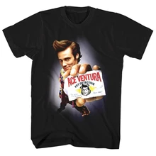 Ace Ventura Pet Detective Movie Poster Мужская футболка с Джимом карри, визитная карточка, топ, базовые модели, футболка