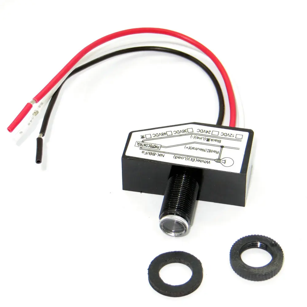 12V Automatic Dusk To Dawn Photocell Photo Control Light Sensor Switch for Hardwire Outdoor Lamp