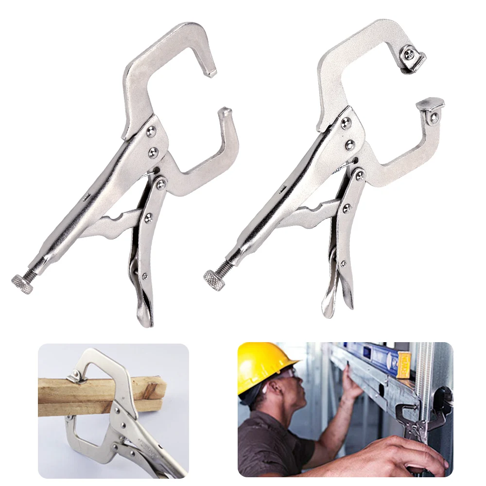 Hand Tool Grip Vise  Swivel Fix Plier Pincer Tong Tenon Locator Alloy Steel C Clamp weld Clip Woodwork Pad Wood Work