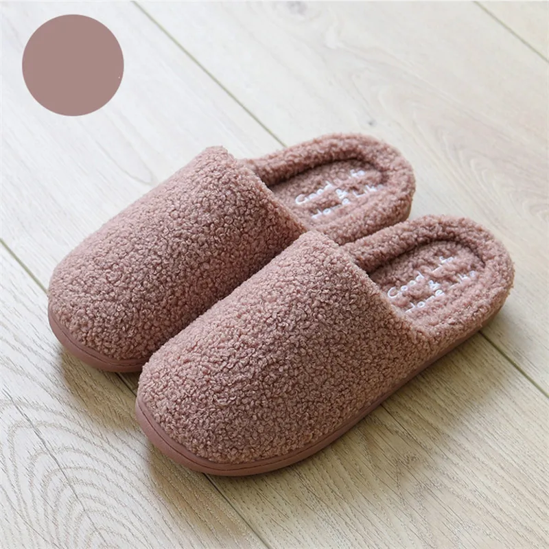 Shoes Men Fur Slippers Gingham Warm Winter Shoe Sturdy Sole Light Weight House Slippers Women Lover Soft Indoor Slipper Non Slip