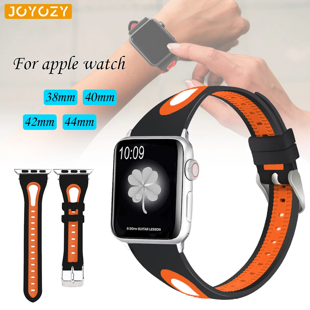 Joyozy 38 мм 42 мм Новый силиконовый ремешок серии 3/2/1 для наручных часов Apple Watch, версии 4 Смарт-часы Замена ремня для ремешок для часов аpple