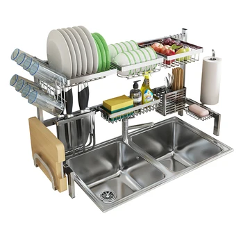 

304 stainless steel sink shelf kitchen receptacle dish drainage shelf receptacle sink dish shelf