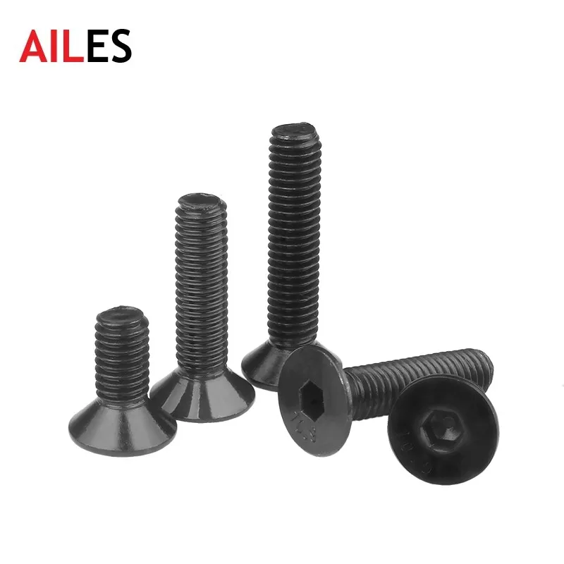 

M4 M5 M6 M8 M10 M12 Black 10.9 Grade Hexagon Socket Flat Countersunk Head Screw Carbon Steel Machine Bolts DIN7991