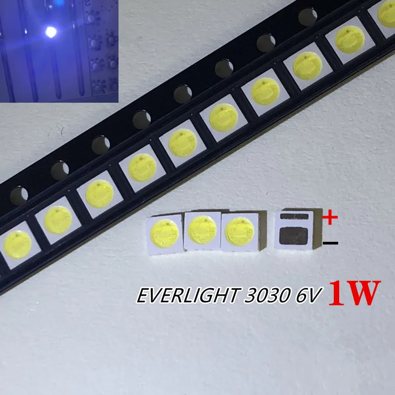 ตัวเลือกสินค้า 100 ชิ้น LED 3030 ชิปคู่ 1W-2W สีขาว สำหรับจอภาพ