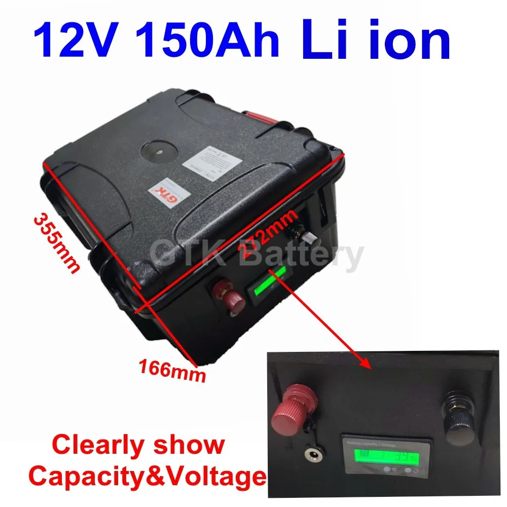 12V 150AH литий-полимерный аккумулятор BMS для 3000W Лодка машина инвертор аварийного Питание троллингового мотора+ 10A Зарядное устройство