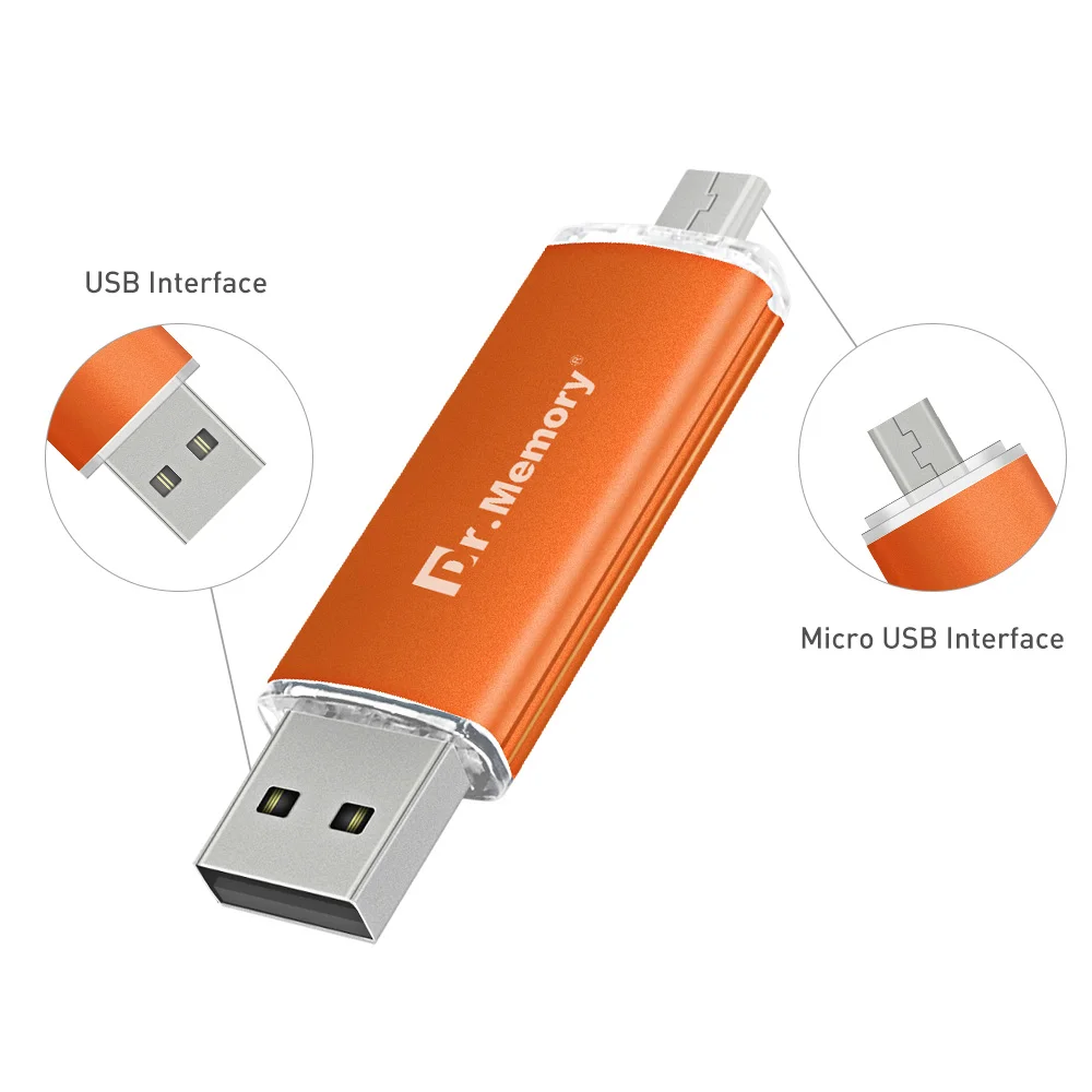 Портативный OTG USB флеш накопитель 32 ГБ для телефона Android металлические Pendrive 64