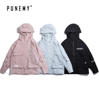 

Vintage Retro Men Trenchs Coats Hip Hop Streetwear Windbreakers Multi-pockets Safari Style Oversize Hooded Oversize Man's Trench