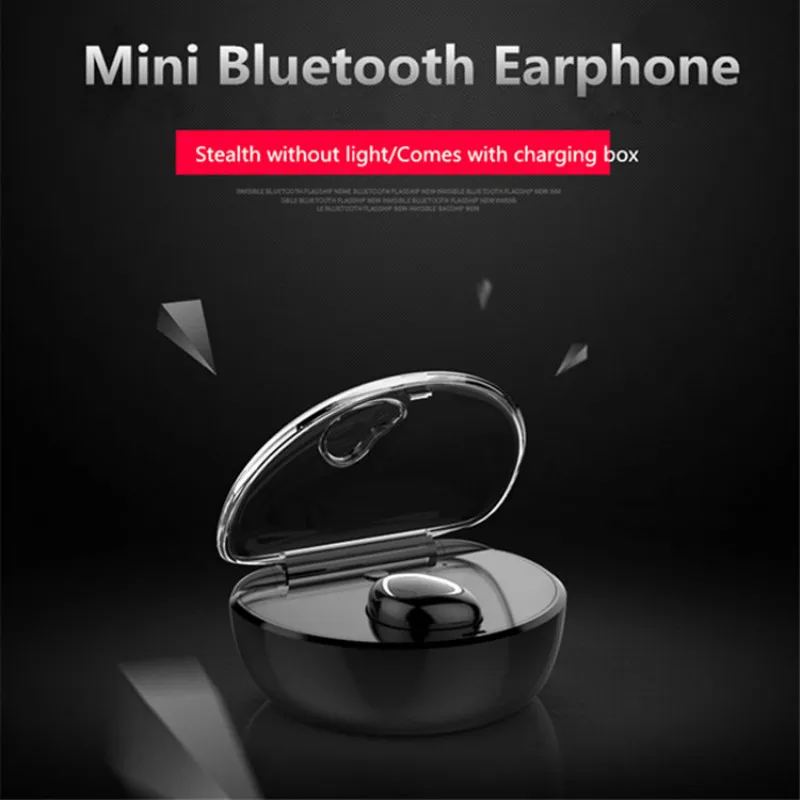 Mini Invisible Headset X7 TWS Earphone Ultra Small Wireless Charging with Charging Bin Single Blue tooth Headset for iphone