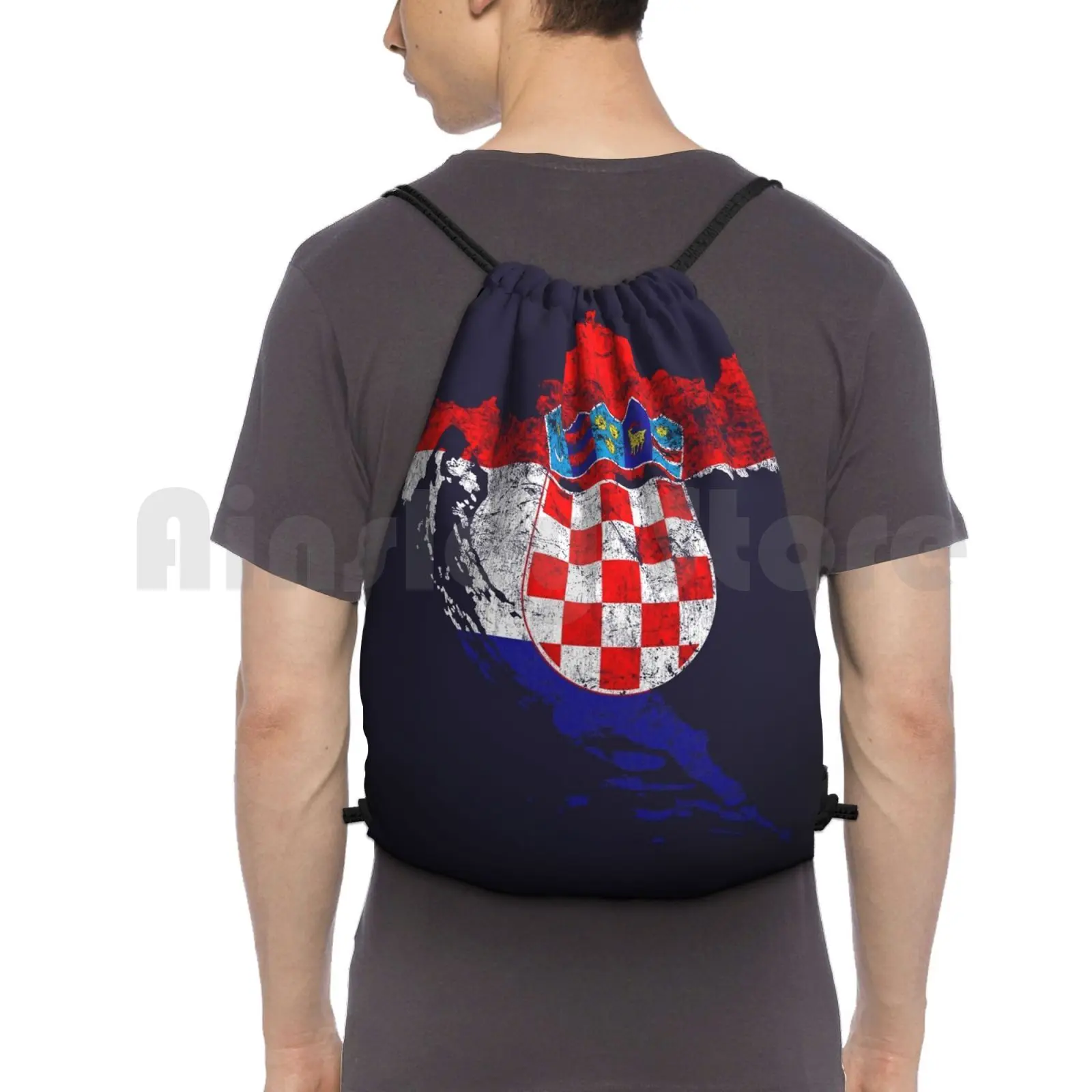 

Хорватский флаг и Карта, хорватская гордость, рюкзак сумка с кулиской, спортивная сумка, водонепроницаемая, хорватские Балканы, Балкан