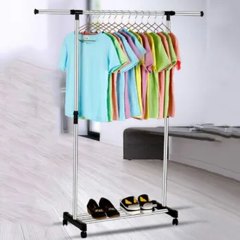 

Drying rack floor single pole mini simple stainless steel tube small drying rack floor single pole household convenience WY5