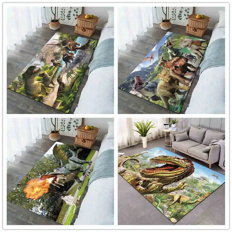 Dinosaure Shaggy Anti-dérapant Tapis de sol 3d Tapis antidérapant