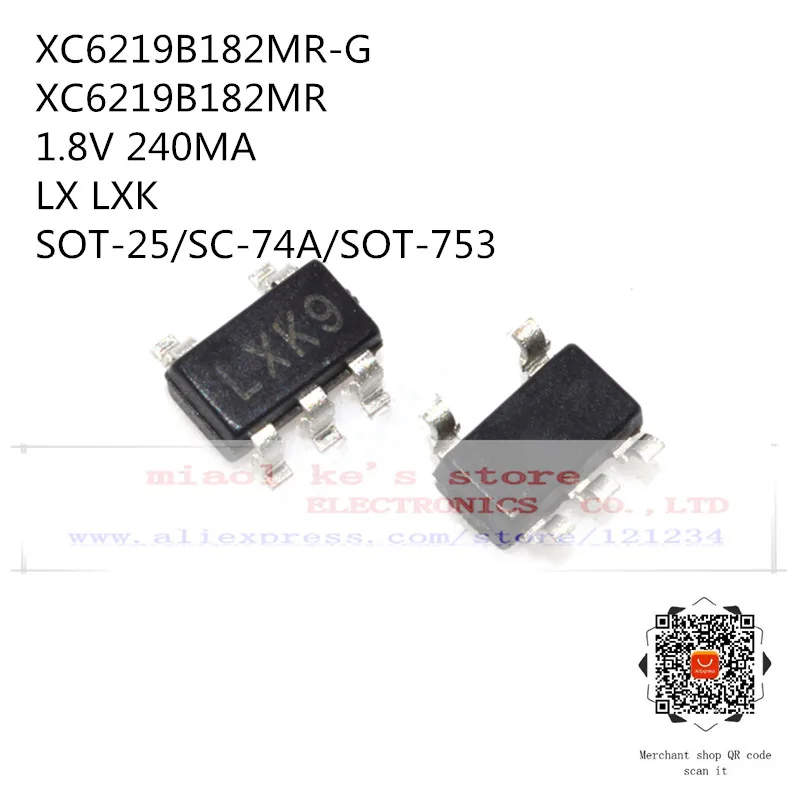 

[10 шт.] 100% Новый оригинал: XC6219B182MR-G XC6219B182MR mrak: LX LXK - IC REG LINEAR 1,8 V 240MA SOT25/SC-74A/SOT-753