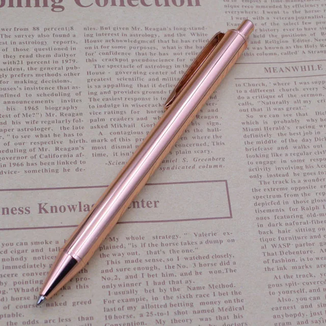 Rose gole Press Style Metal Ball Point Pen 0.7 mm Black Ink Ballpens For School Office Writing Gift Koy Corner - Цвет: Rose gole