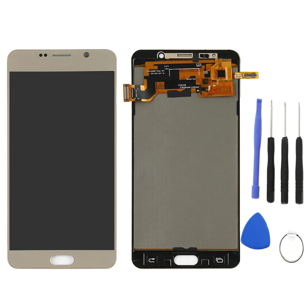 Gold with tools Для samsung Galaxy Note 5 lcd N920 N920F N920P N920A N920C ЖК-дисплей с сенсорным экраном дигитайзер Замена для samsung Note 5 lcd - Цвет: Gold with tools