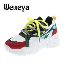 Weweya/разноцветные женские кроссовки на толстой подошве со шнуровкой; кроссовки из сетчатого материала; дышащая женская обувь для прогулок; INS; спортивная обувь; 41